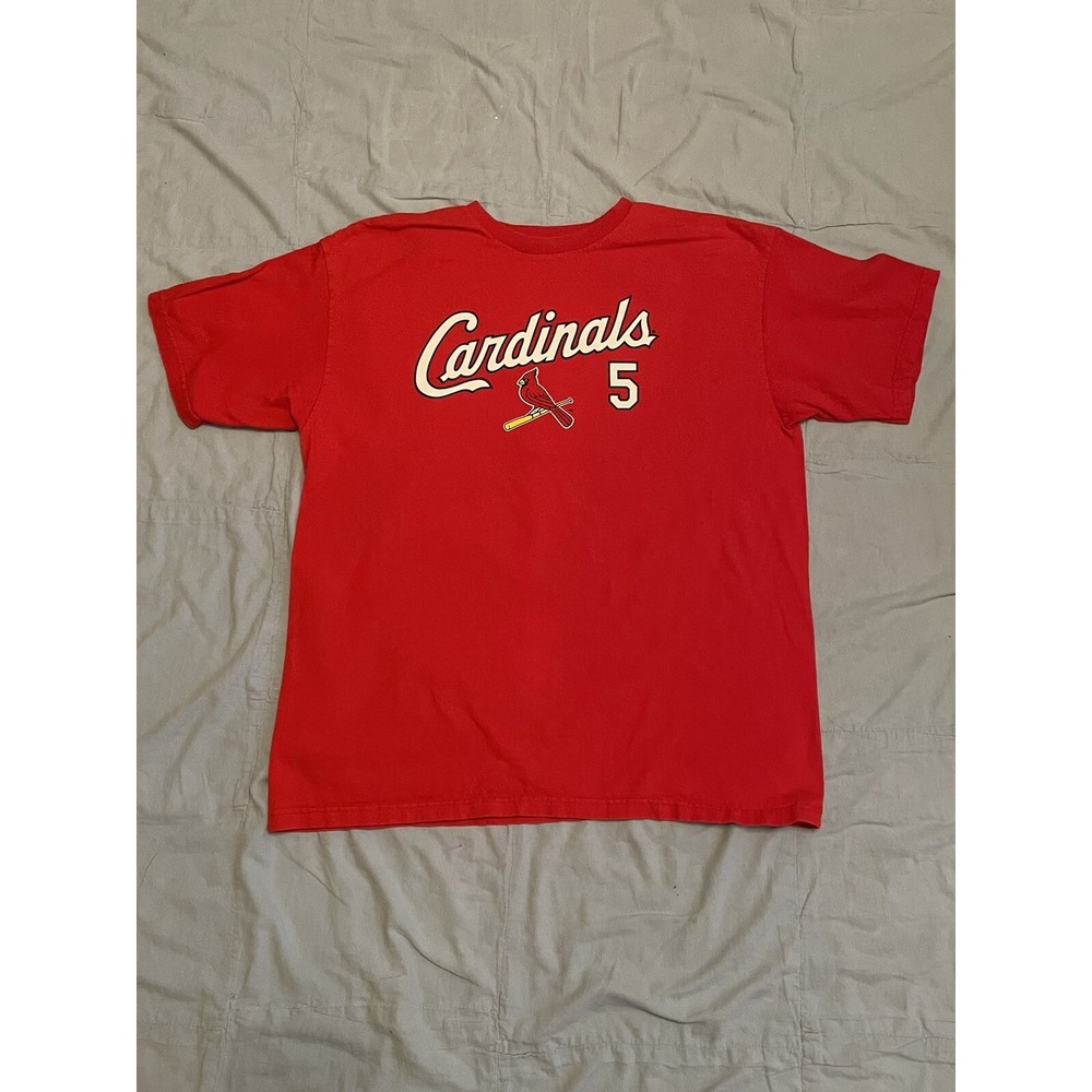 Men's‎ St. Louis Cardinals T-Shirt MLB Genuine Albert Pujols #5 Red Size XL